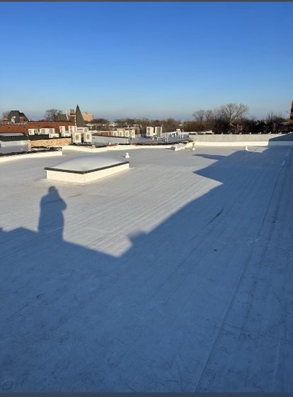 A commercial roofing project with a flawless, professional appearance